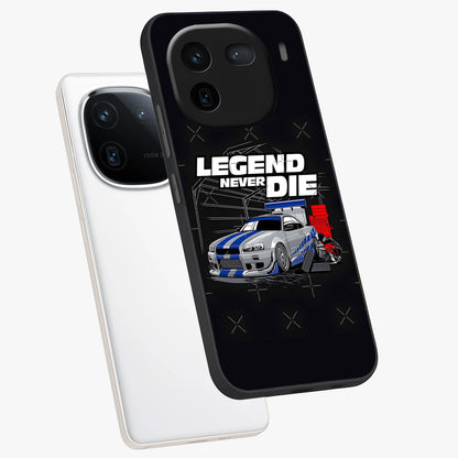 Midnight Racing Legacy Glass Case displayed in angled mockup highlighting dynamic automotive design with bold midnight aesthetic.