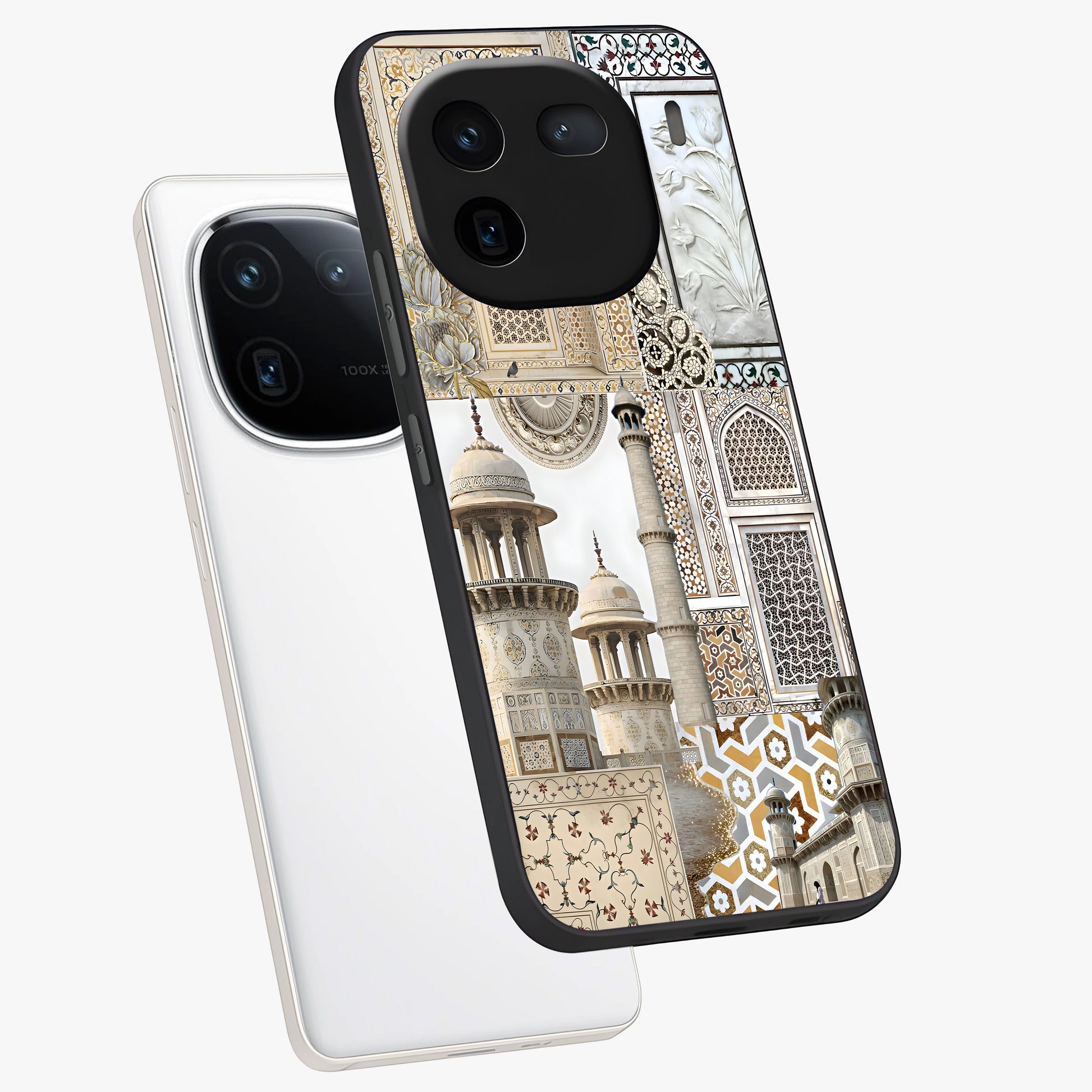 Mughal Marble Legacy Glass Case displayed in angled mockup highlighting elegant heritage marble artwork with royal aesthetic.