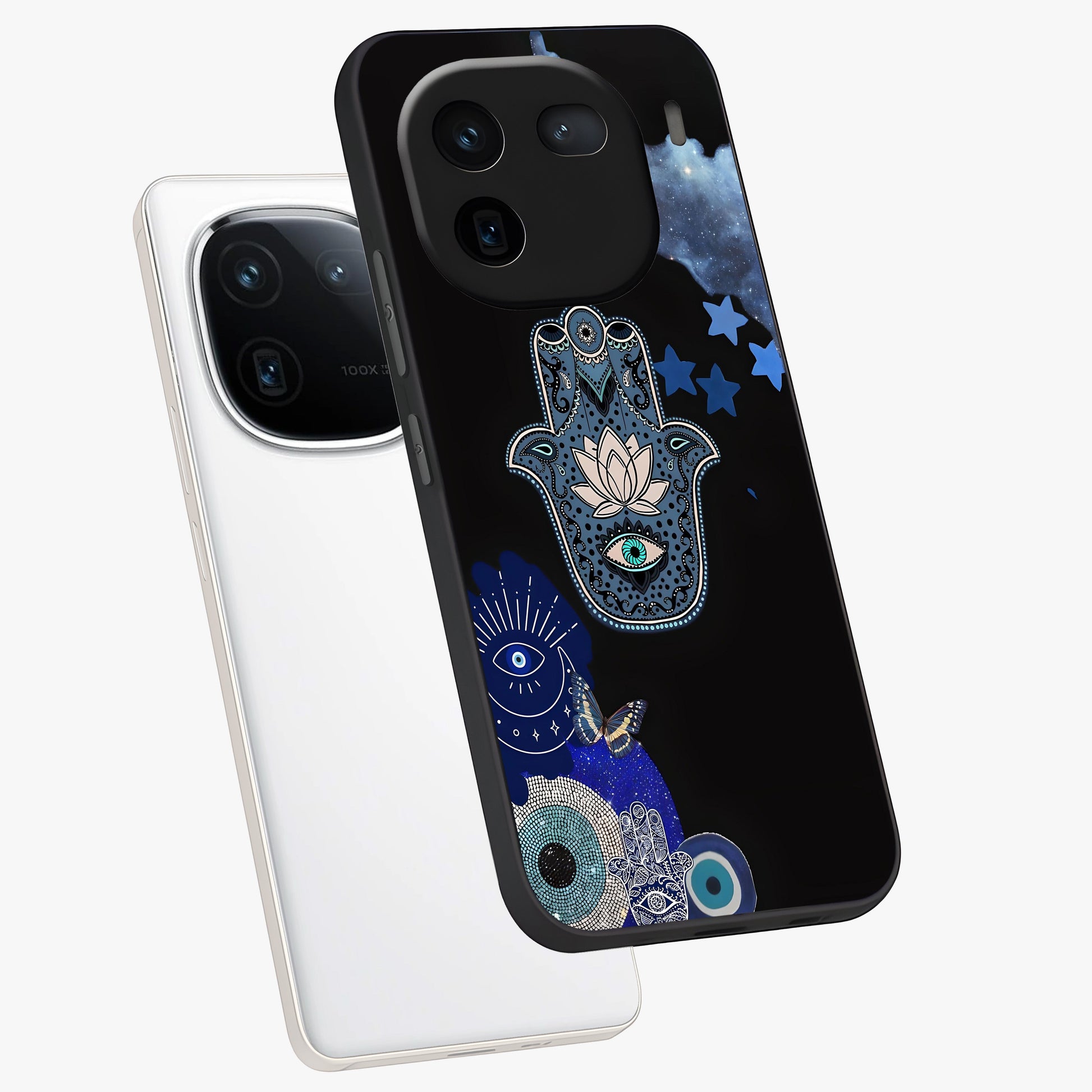 Mystic Hand Aura Glass Case displayed in angled mockup highlighting magical aura design with spiritual aesthetic style.