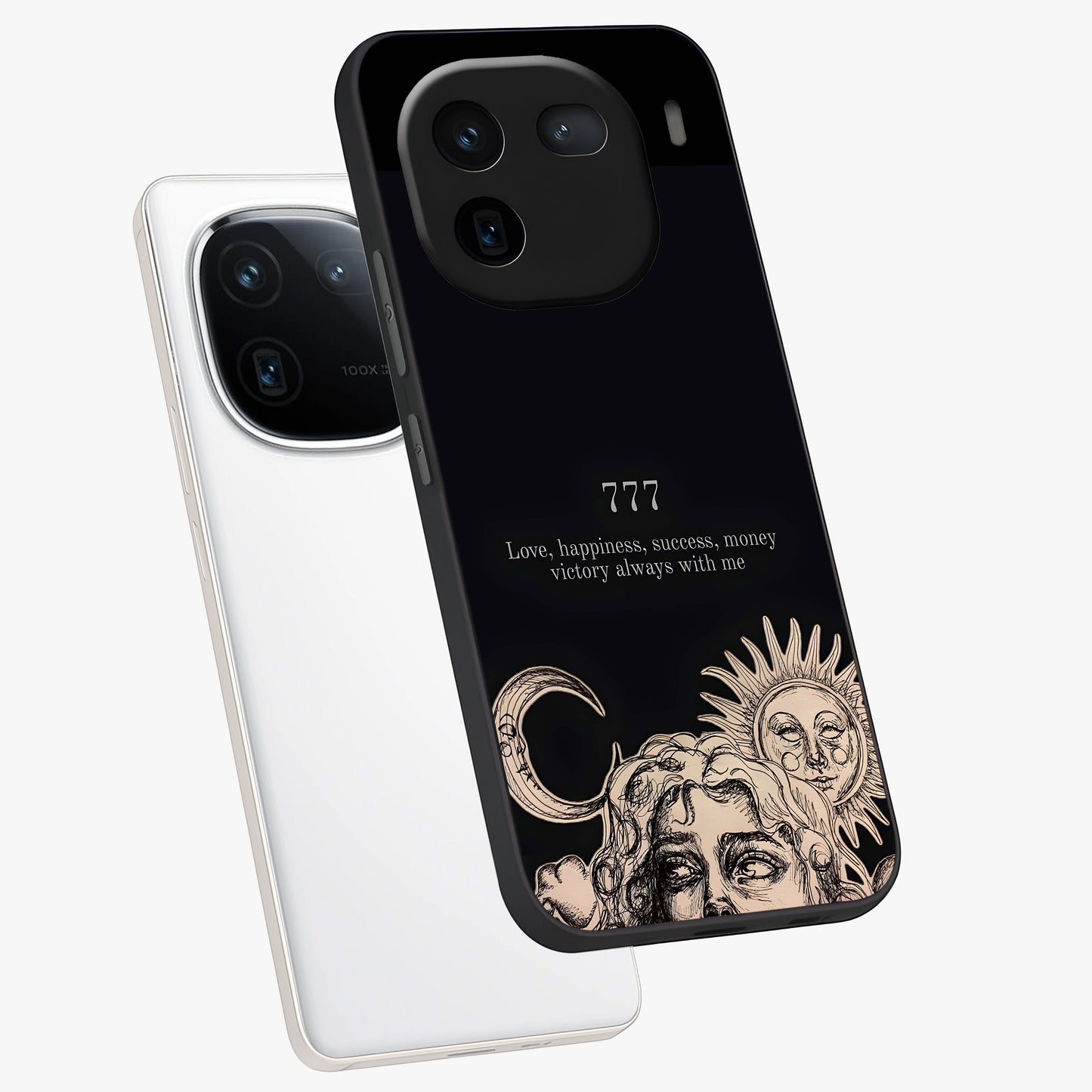 Mystic Victory Aura Glass Case displayed in angled mockup highlighting energetic aura design with bold mystical aesthetic.