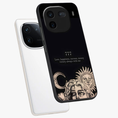 Mystic Victory Aura Glass Case displayed in angled mockup highlighting energetic aura design with bold mystical aesthetic.