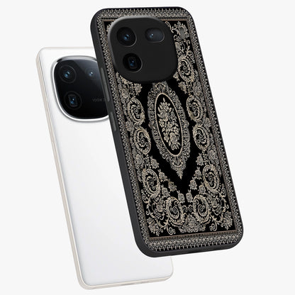 Noir Bloom Elegance Glass Case displayed in angled mockup highlighting refined flower design with stylish noir aesthetic.