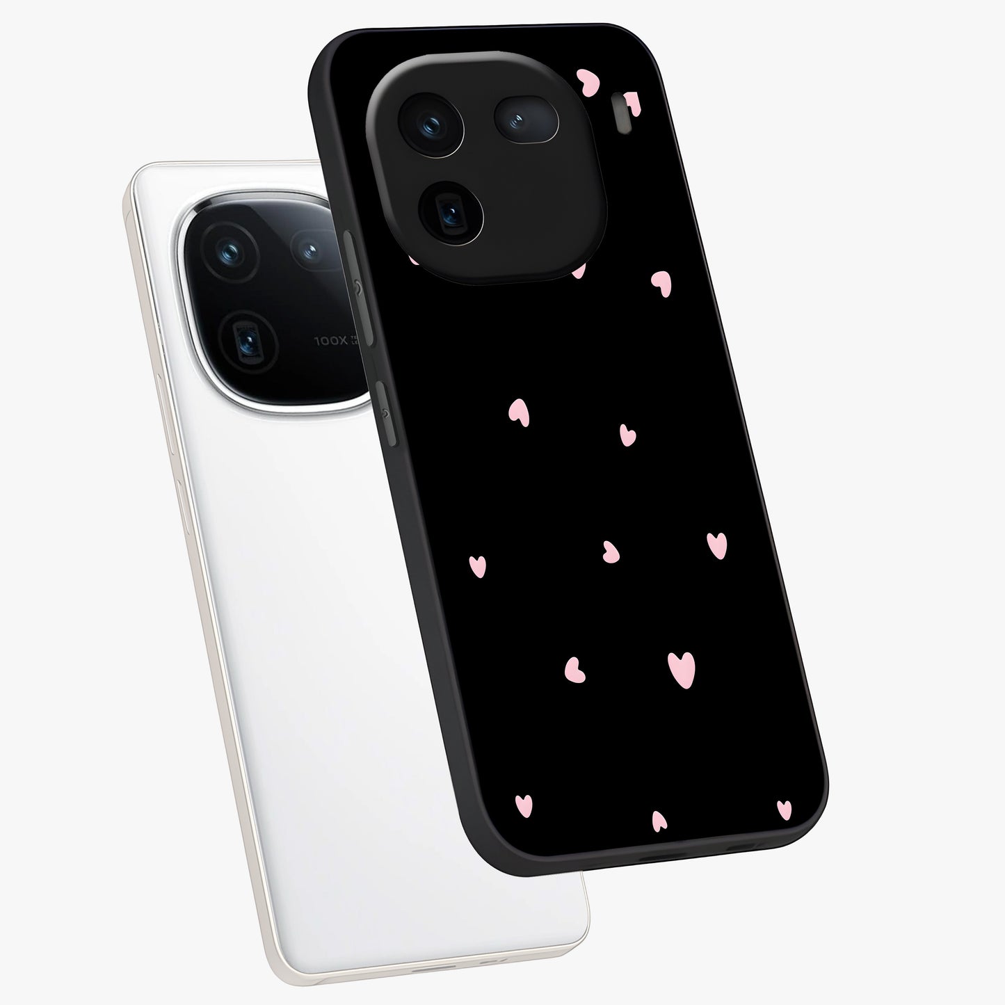 Pink Love Drops Glass Case displayed in angled mockup highlighting cute love drop design with vibrant pink aesthetic.