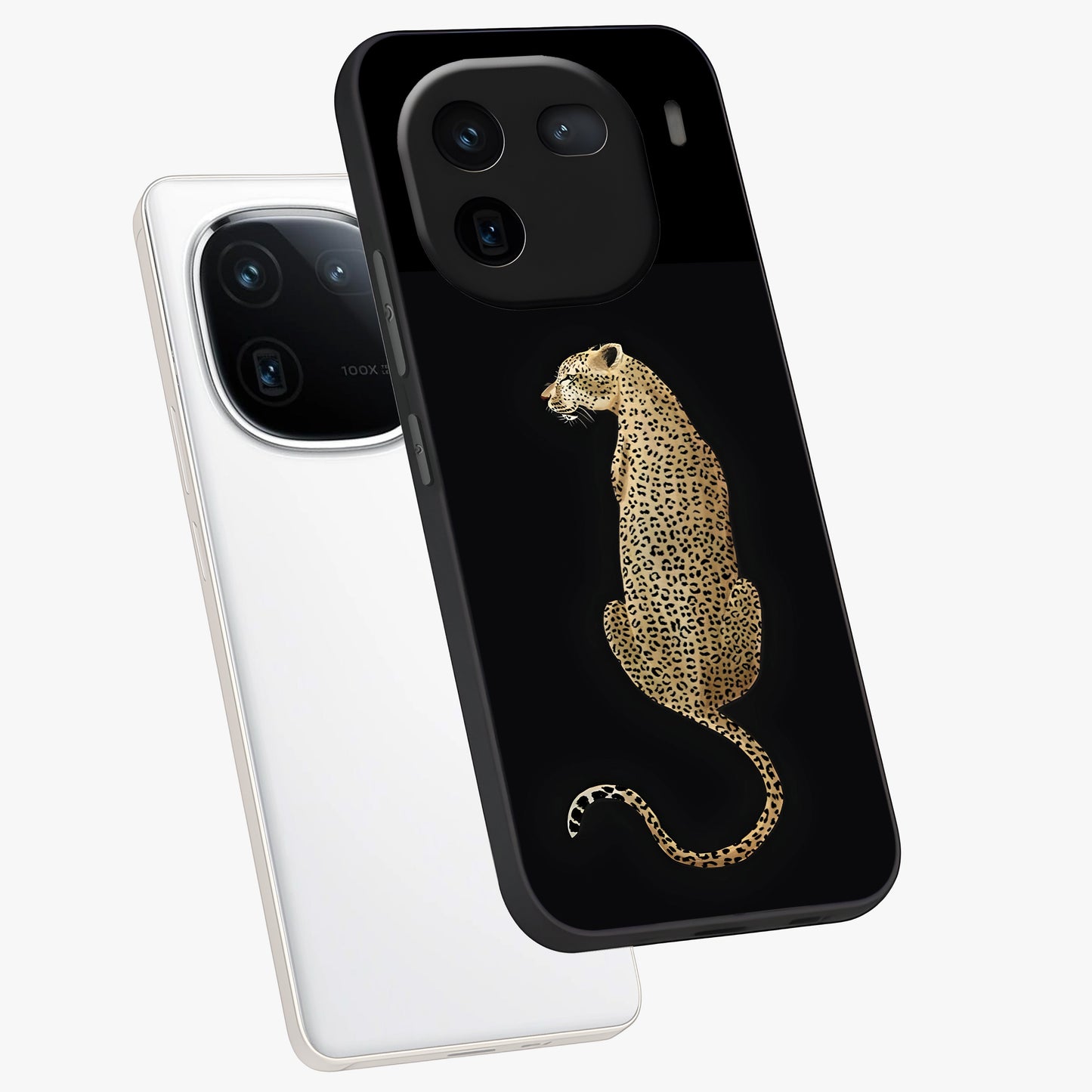 Regal Leopard Glass Case displayed in angled mockup highlighting powerful animal illustration with stylish wild aesthetic.