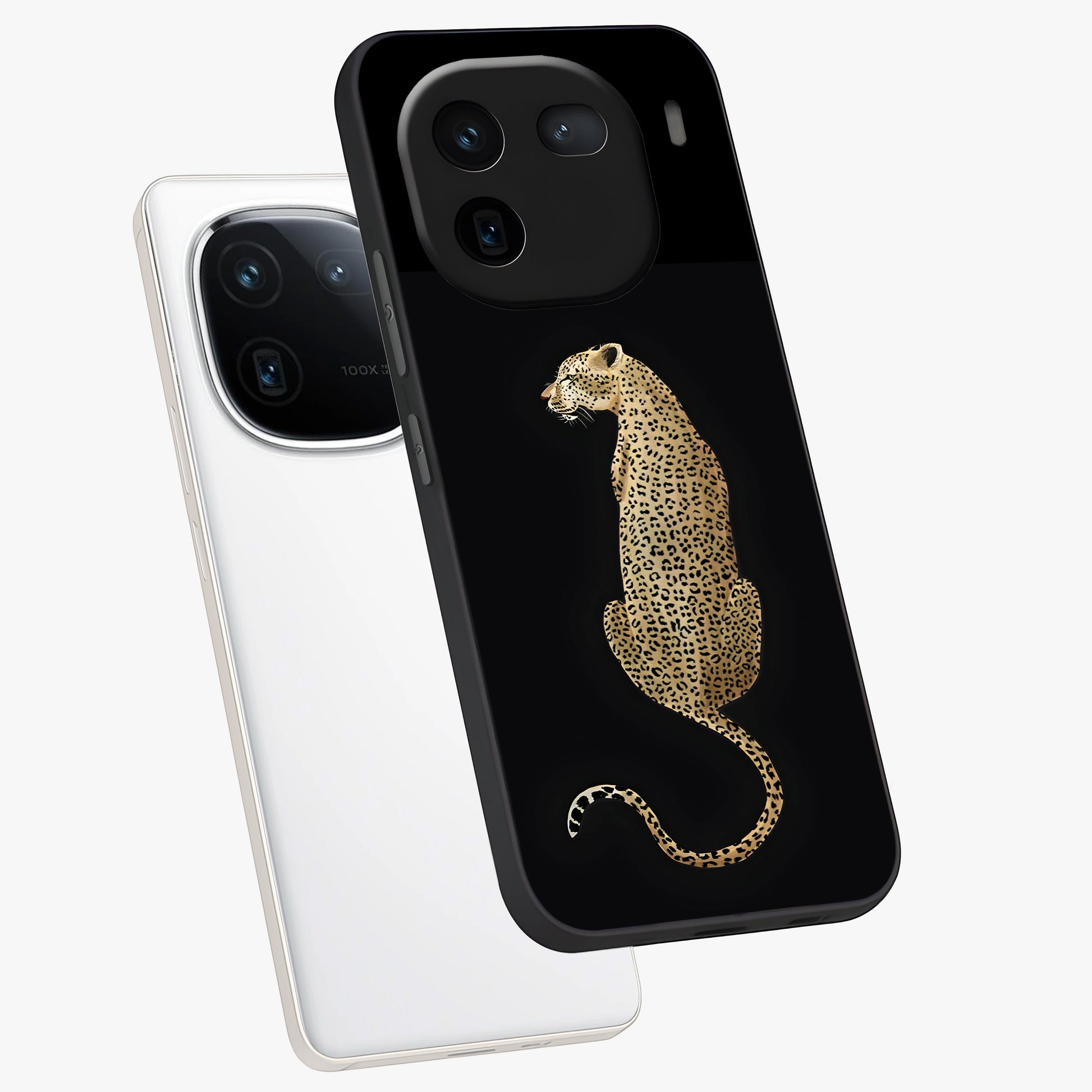 Regal Leopard Glass Case displayed in angled mockup highlighting powerful animal illustration with stylish wild aesthetic.