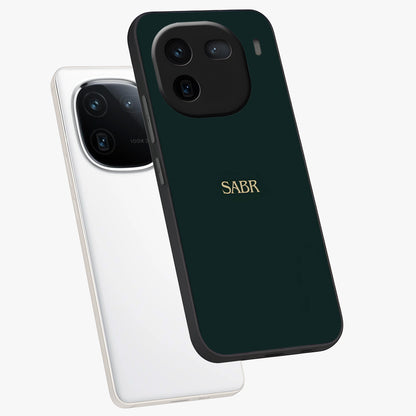 Sabr Minimal Patience Glass Case displayed in angled mockup highlighting simple inspirational design with clean aesthetic style.