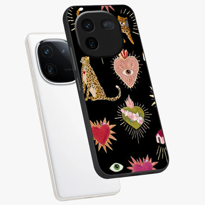 Sacred Jungle Heart Glass Case displayed in angled mockup highlighting lush tropical design with natural aesthetic style.