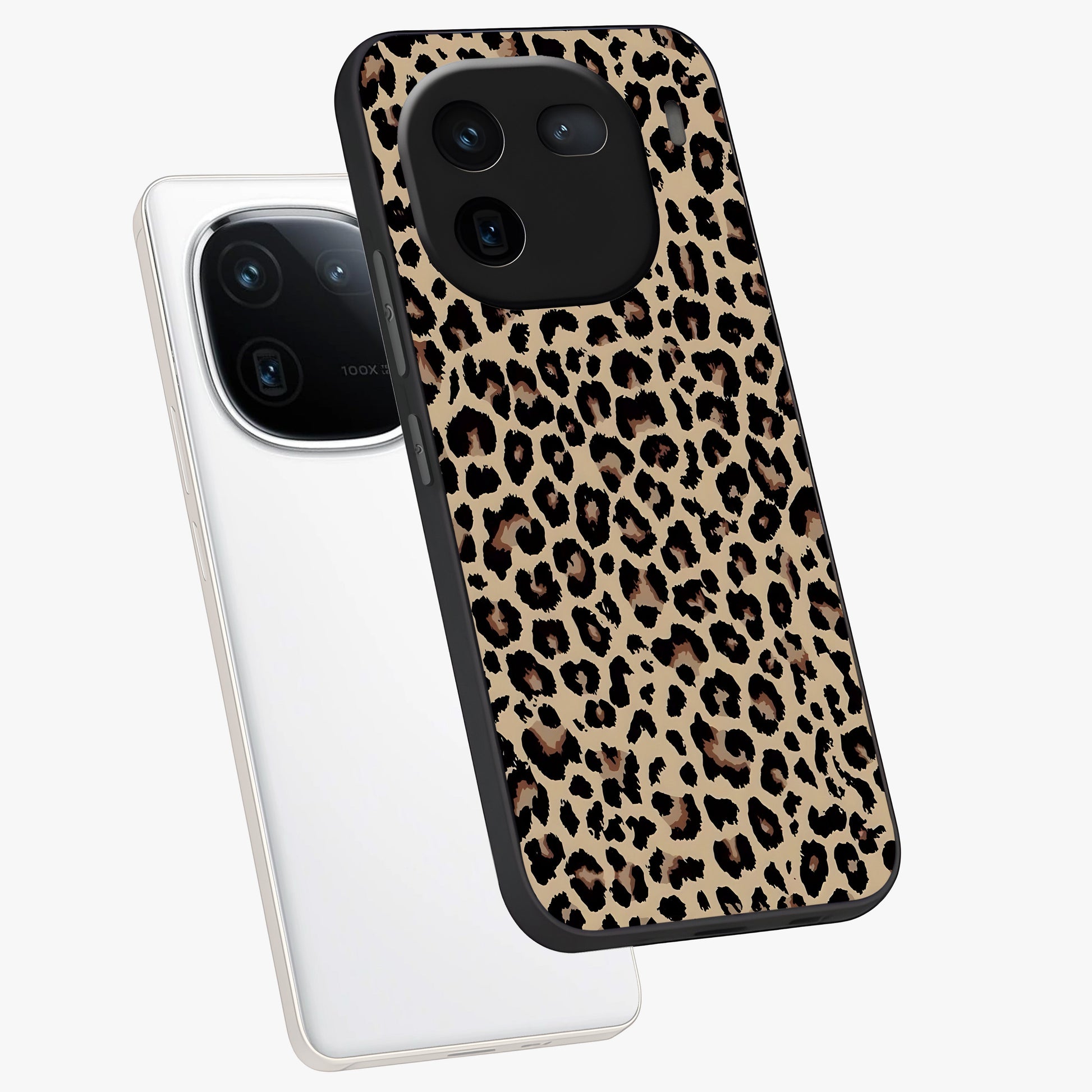 Savage Chic Pattern Glass Case displayed in angled mockup highlighting bold fashion inspired design with chic aesthetic.