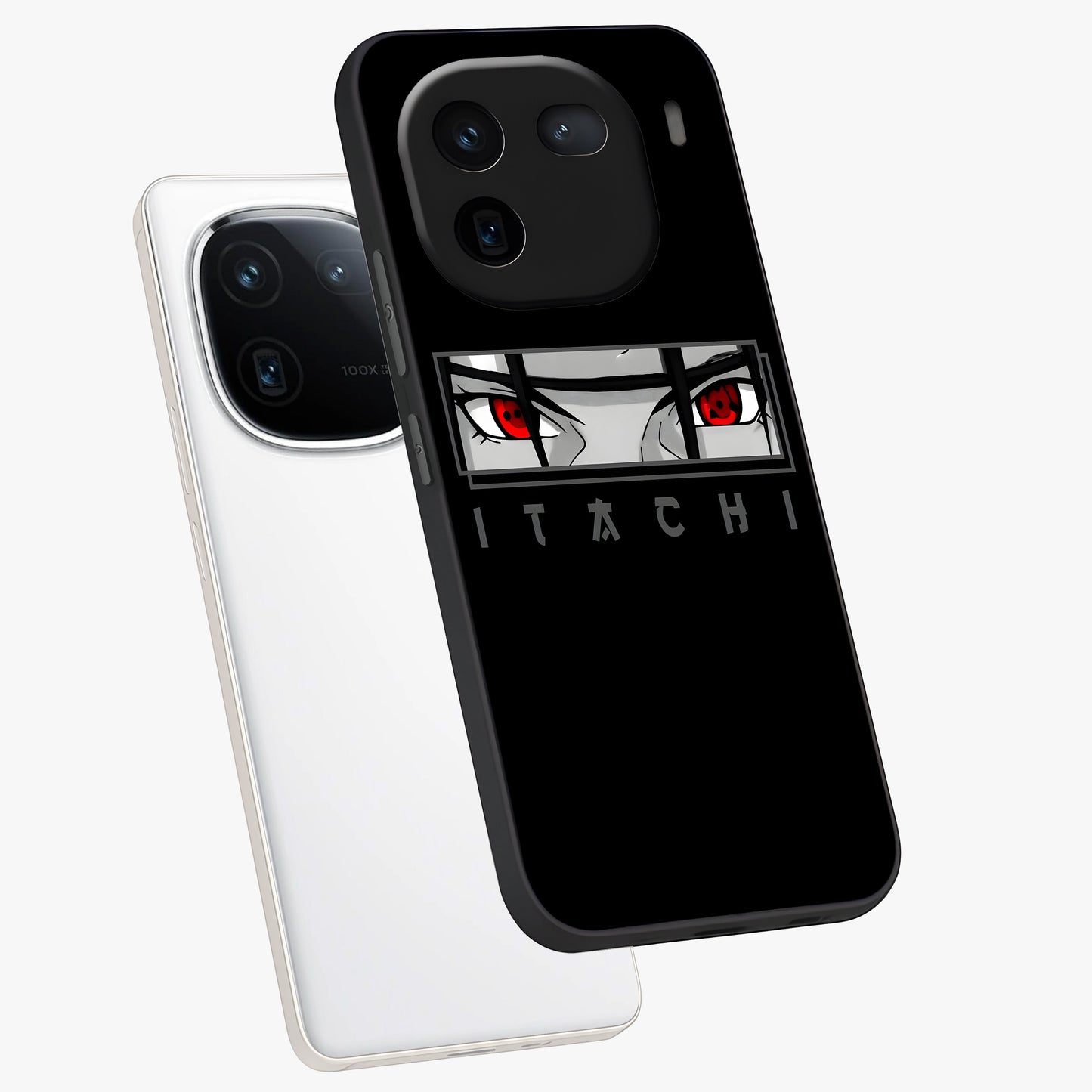 Scarlet Gaze Dominance Glass Case displayed in angled mockup highlighting intense visual design with bold scarlet aesthetic.