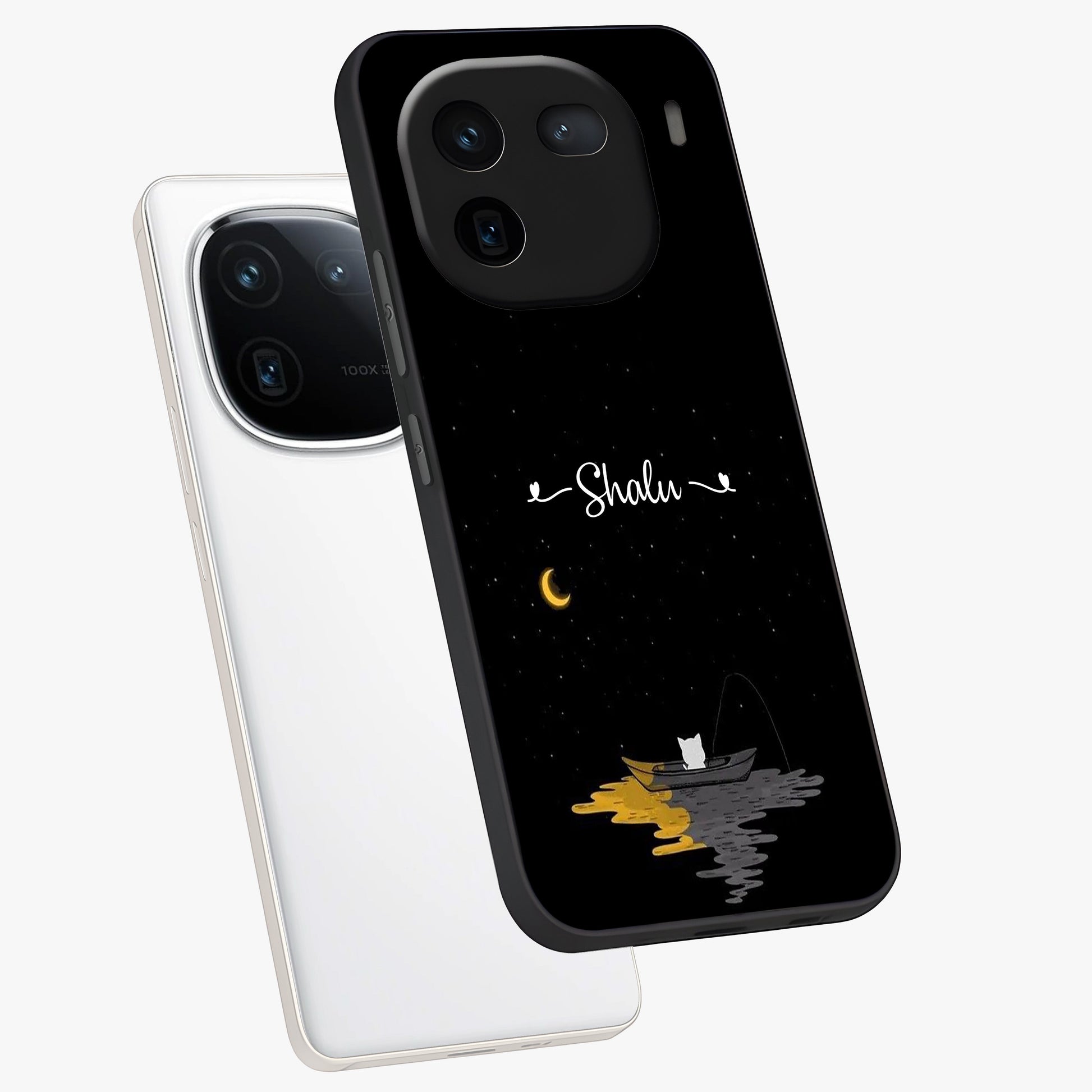 Silent Night Row Glass Case displayed in angled mockup highlighting peaceful evening design with dreamy night aesthetic.