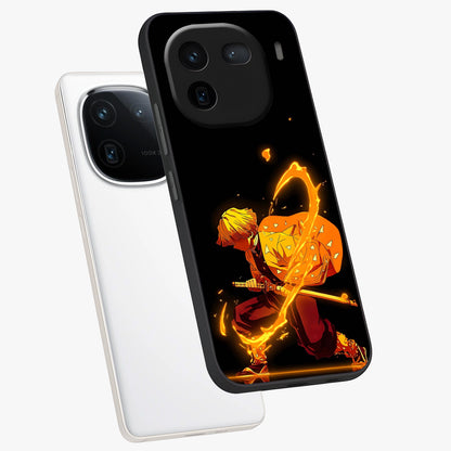 Thunder Flame Execution Glass Case displayed in angled mockup highlighting dramatic fire themed design with intense fantasy aesthetic.