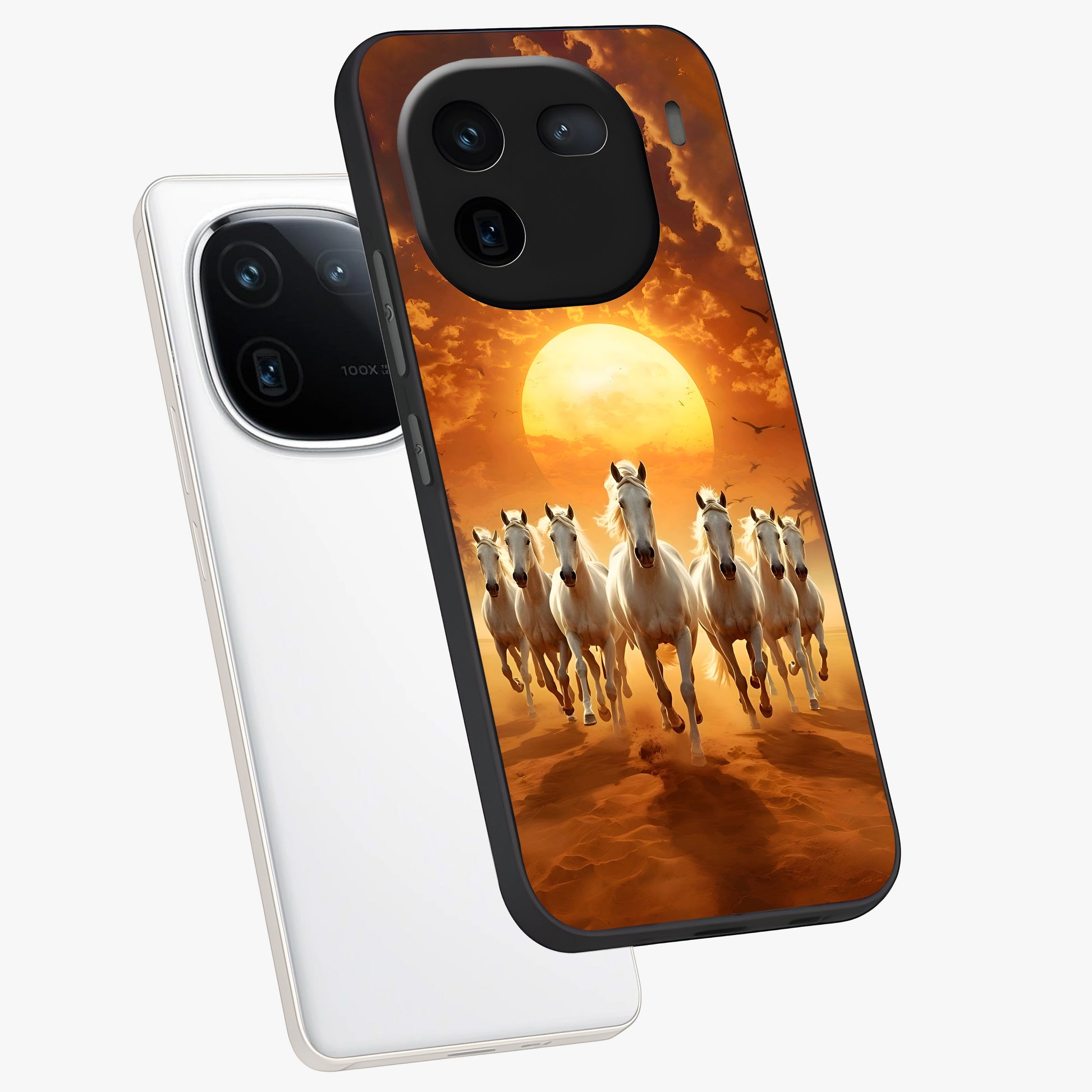 Wild Sunset Majesty Glass Case displayed in angled mockup highlighting vibrant sunset sky design with scenic aesthetic.