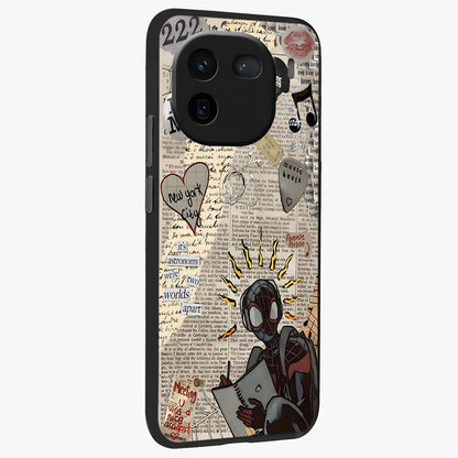 City Dream Sketch Glass Case upright view showcasing urban skyline artwork with stylish hand drawn design.