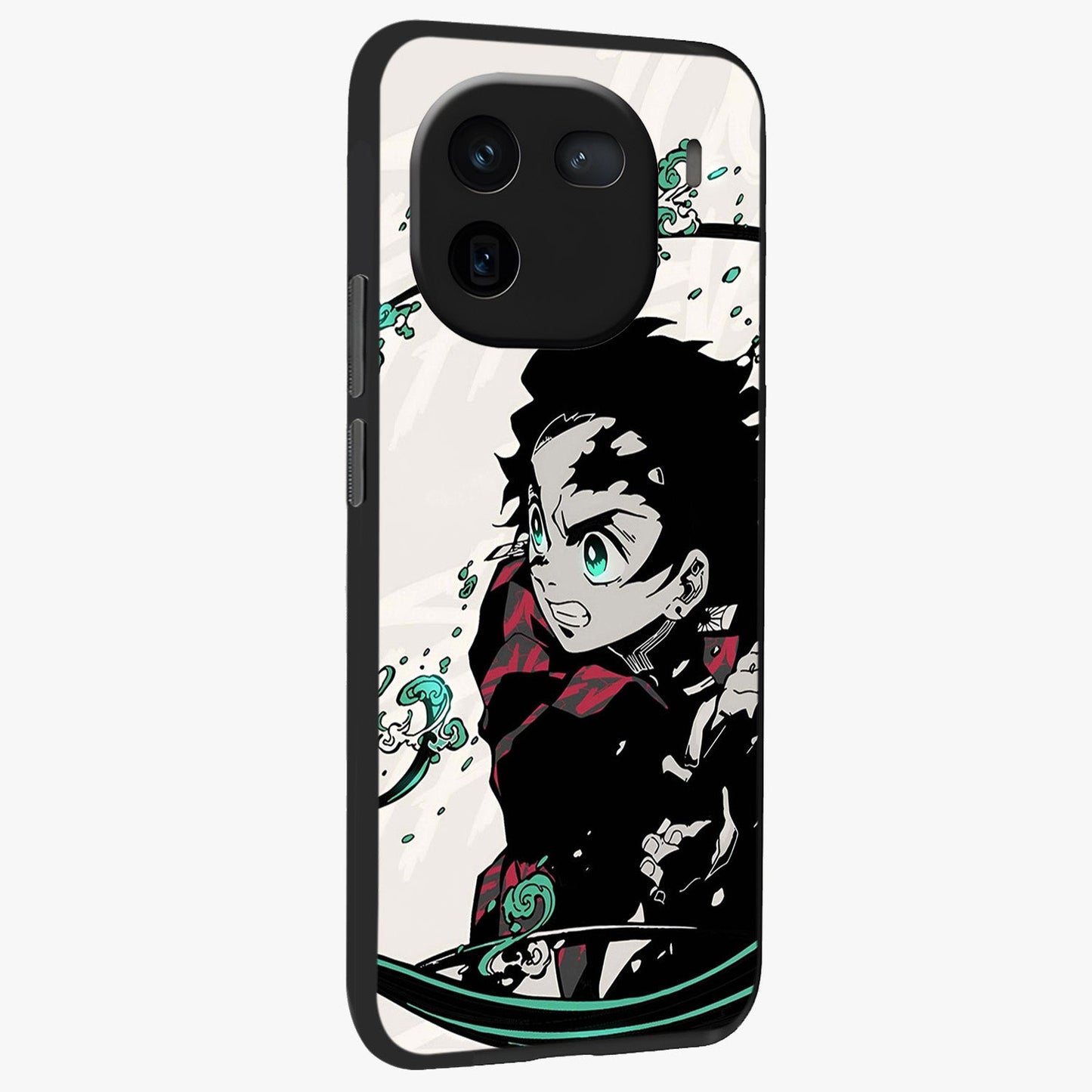 Demon Slayer Glass Case upright view showcasing powerful anime artwork with intense warrior theme.