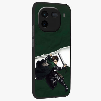 Emerald War Vanguard Glass Case upright view showcasing dramatic warrior artwork with bold fantasy theme.