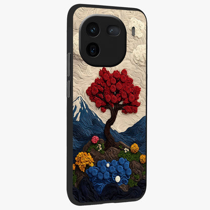 Eternal Nature Tapestry Glass Case upright view showcasing elegant nature tapestry design with decorative style.