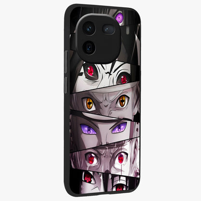 Eyes of Destiny Glass Case upright view showcasing symbolic eye artwork with dramatic artistic theme.