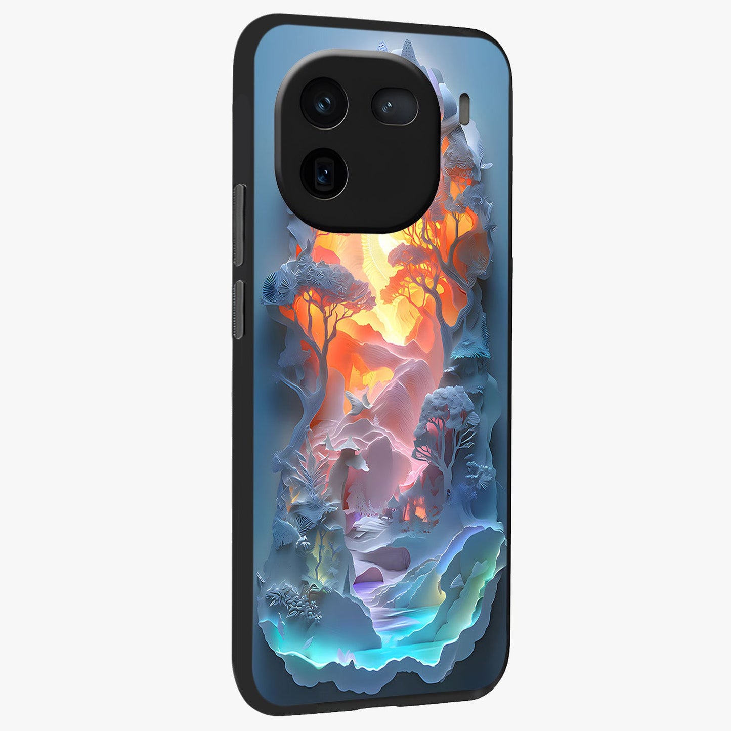 Glow Forest Portal Glass Case upright view showcasing enchanted forest portal artwork with fantasy nature theme.
