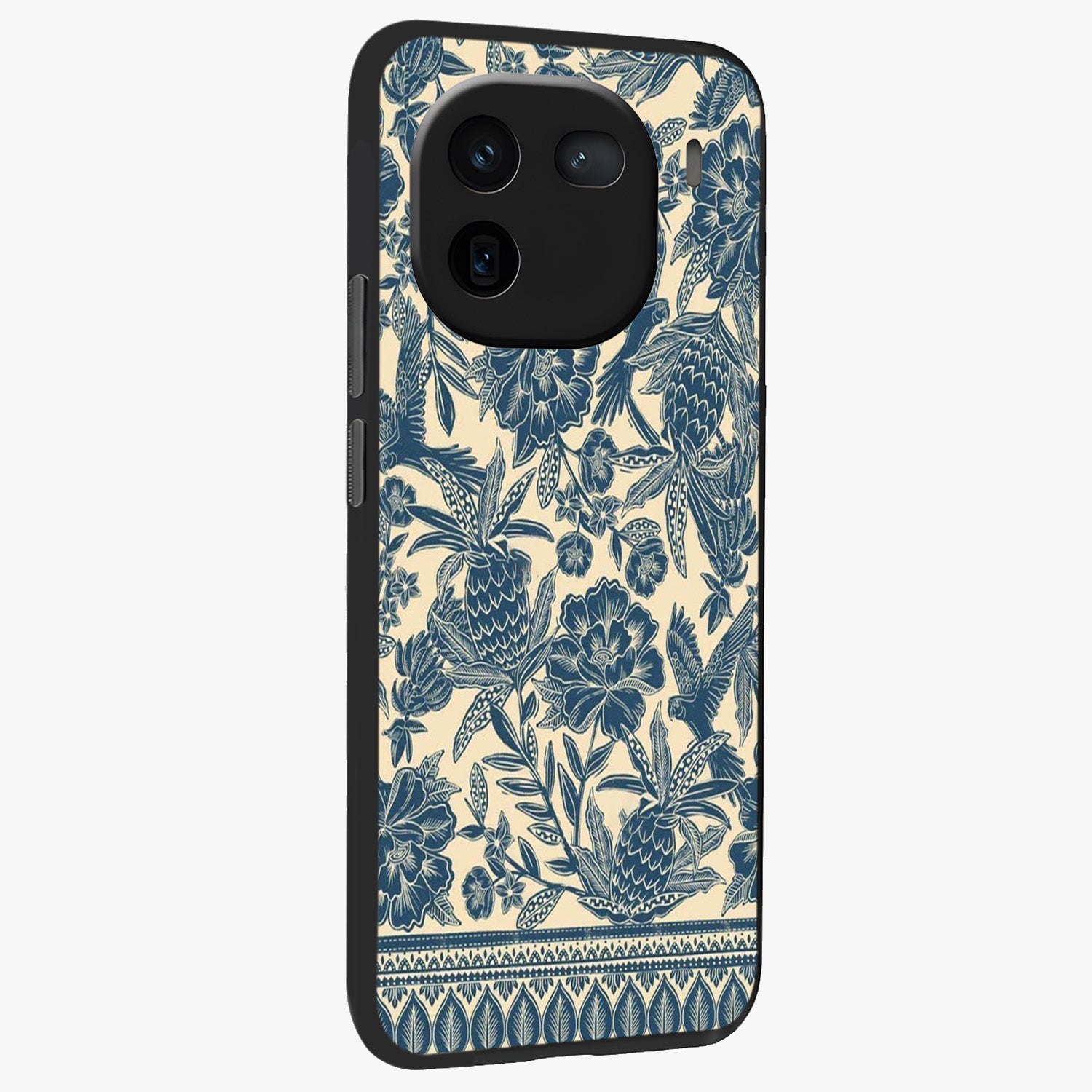 Heirloom Wild Bloom Glass Case upright view showcasing delicate wildflower artwork with timeless floral theme.