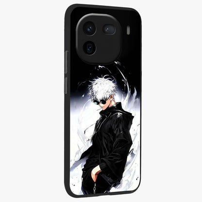 Limitless Shadow King Glass Case upright view showcasing bold shadow warrior artwork with epic fantasy theme.