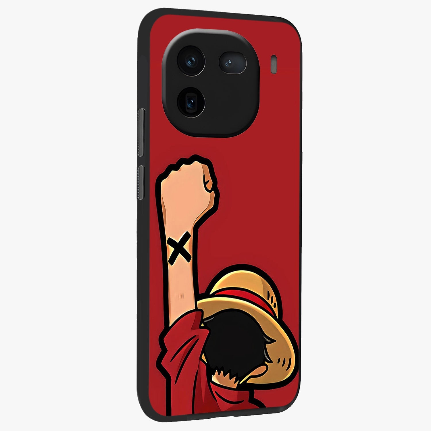 Luffy X Spirit Glass Case upright view showcasing striking anime artwork with adventurous character theme.