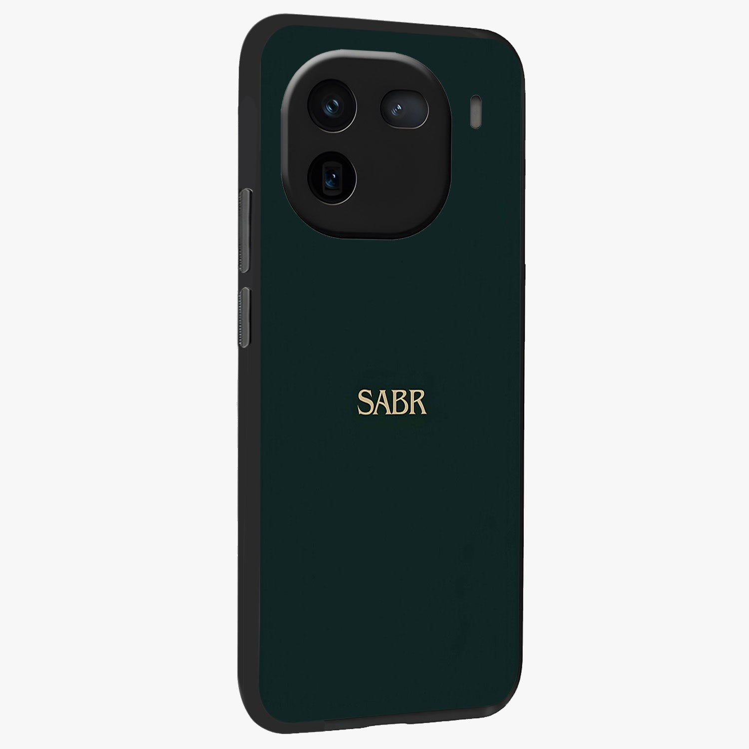 Sabr Minimal Patience Glass Case upright view showcasing calm minimalist artwork with motivational patience theme.