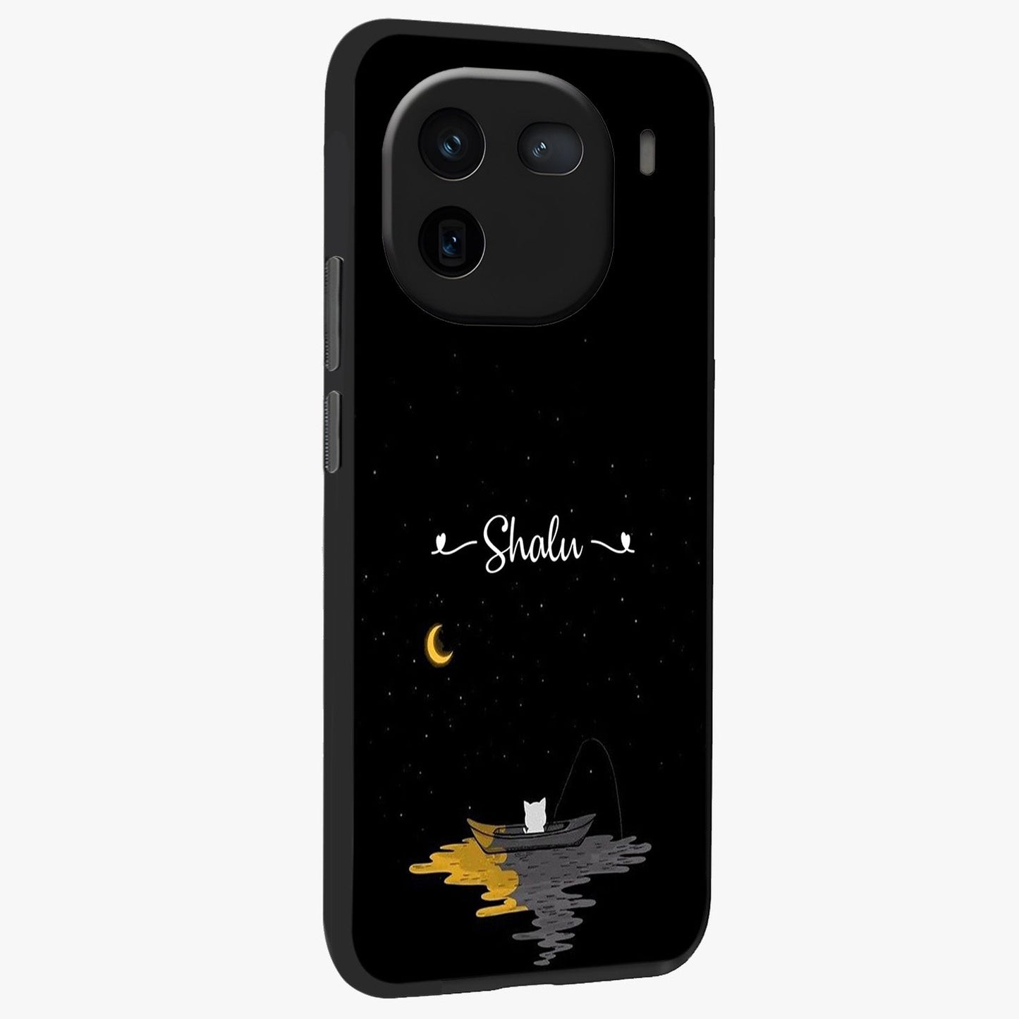 Silent Night Row Glass Case upright view showcasing tranquil night artwork with serene landscape theme.