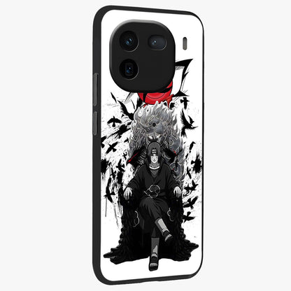 Uchiha Shadow Throne Glass Case upright view showcasing magical underwater galaxy artwork with vibrant cosmic theme.