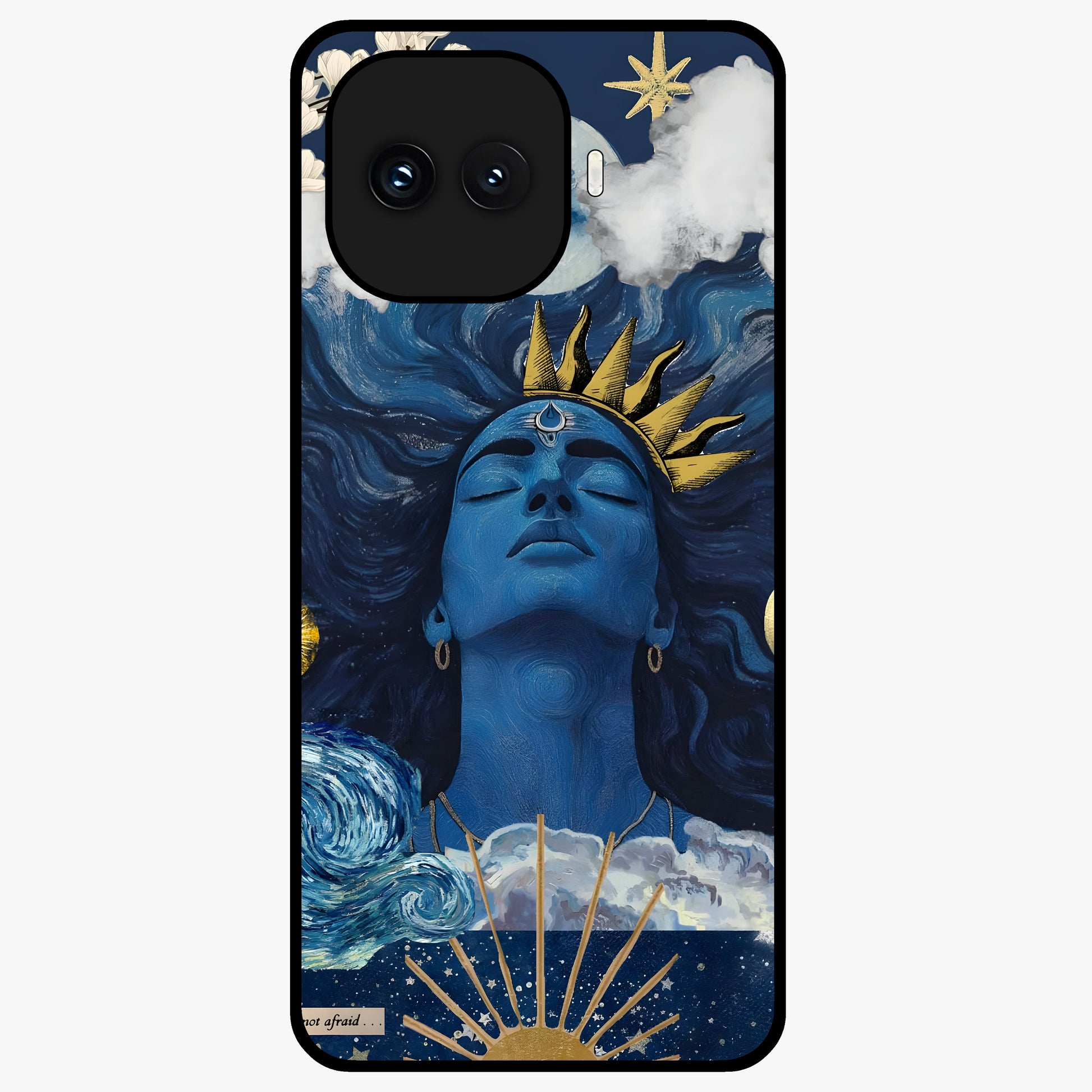 Aesthetic Lord Shiva Glass Case showing flat back view with divine Shiva artwork and glossy glass finish.