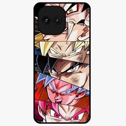Anime Character Glass Case showing flat back view with vibrant anime artwork and glossy glass finish.