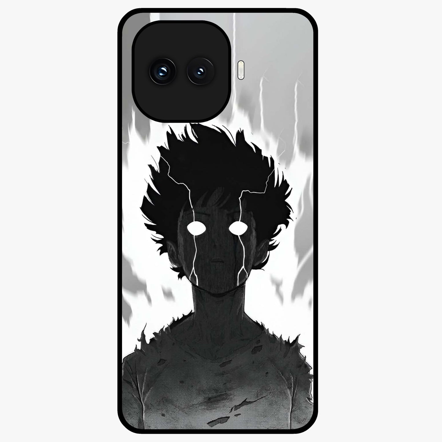 Awakened Inner Rage Glass Case showing flat back view with intense artistic artwork and glossy glass finish.