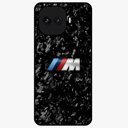 Carbon Speed Mark Glass Case showing flat back view with sporty carbon pattern artwork and glossy glass finish.