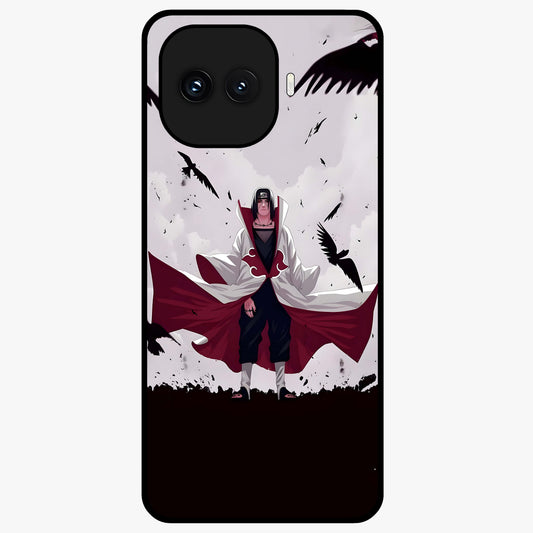 Crimson Crow Ascension Glass Case showing flat back view with mystical crow artwork and glossy glass finish.