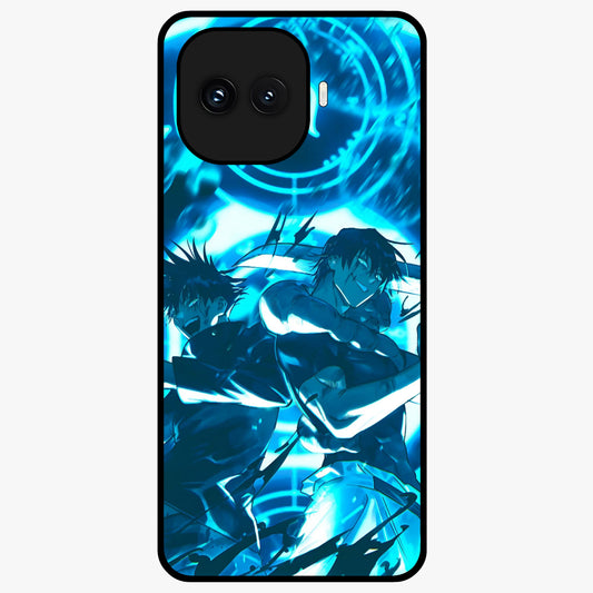 Cursed Energy Clash Glass Case showing flat back view with intense cursed energy artwork and glossy glass finish.