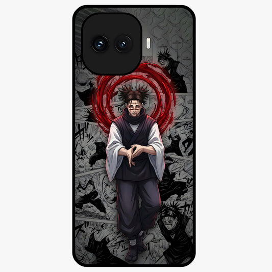 Cursed Ritual Ascension Glass Case showing flat back view with dark ritual themed artwork and glossy glass finish.