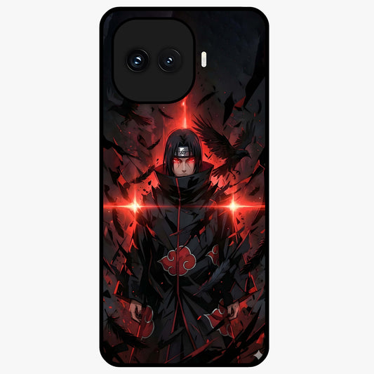 Focused Blade Discipline Glass Case showing flat back view with warrior sword themed artwork and glossy glass finish.