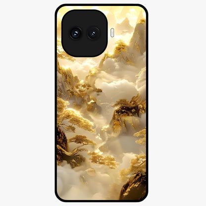 Gates Of Illumination Glass Case showing flat back view with mystical illuminated gate artwork and glossy glass finish.