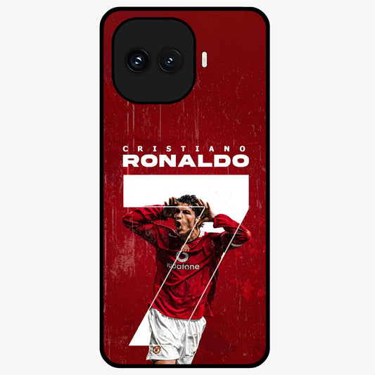 Goal Celebration Legacy Glass Case showing flat back view with football celebration inspired artwork and glossy glass finish.