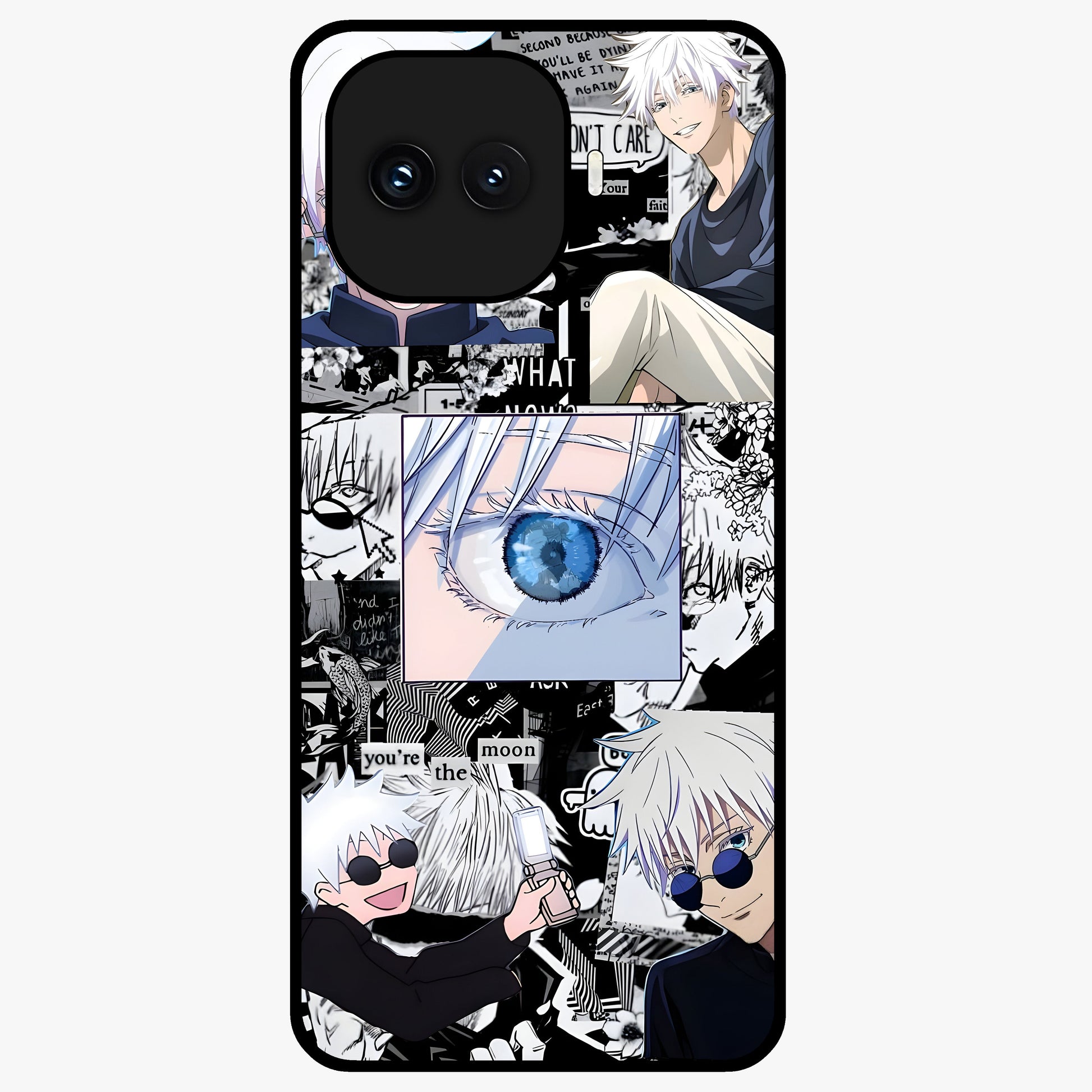 Infinity Sorcerer Chaos Glass Case showing flat back view with mystical sorcerer themed artwork and glossy glass finish.