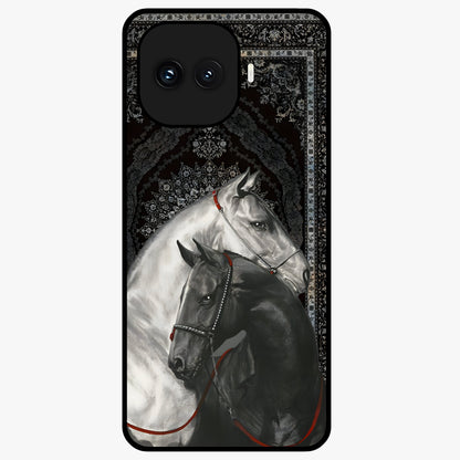 Majestic Ride Legacy Glass Case showing flat back view with powerful automotive inspired artwork and glossy glass finish.
