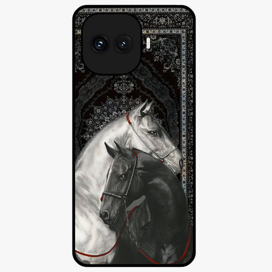 Majestic Ride Legacy Glass Case showing flat back view with powerful automotive inspired artwork and glossy glass finish.