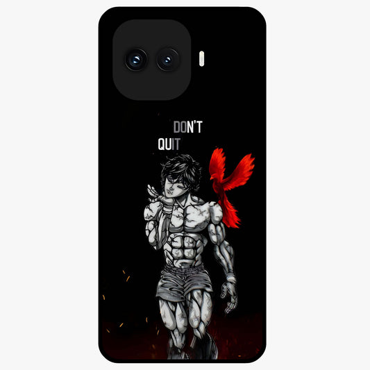 Rise Beyond Limits Glass Case showing flat back view with motivational typography artwork and glossy glass finish.