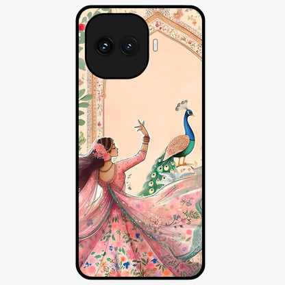 Royal Grace Muse Glass Case showing flat back view with elegant artistic artwork and glossy glass finish.