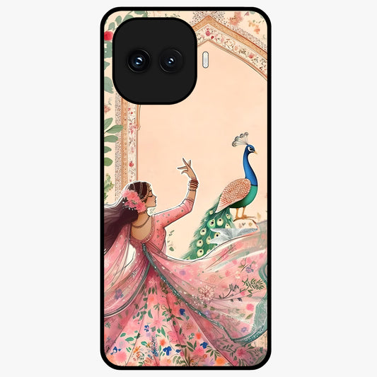 Royal Grace Muse Glass Case showing flat back view with elegant artistic artwork and glossy glass finish.