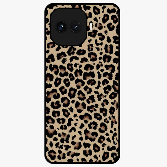 Savage Chic Pattern Glass Case showing flat back view with stylish patterned artwork and glossy glass finish.