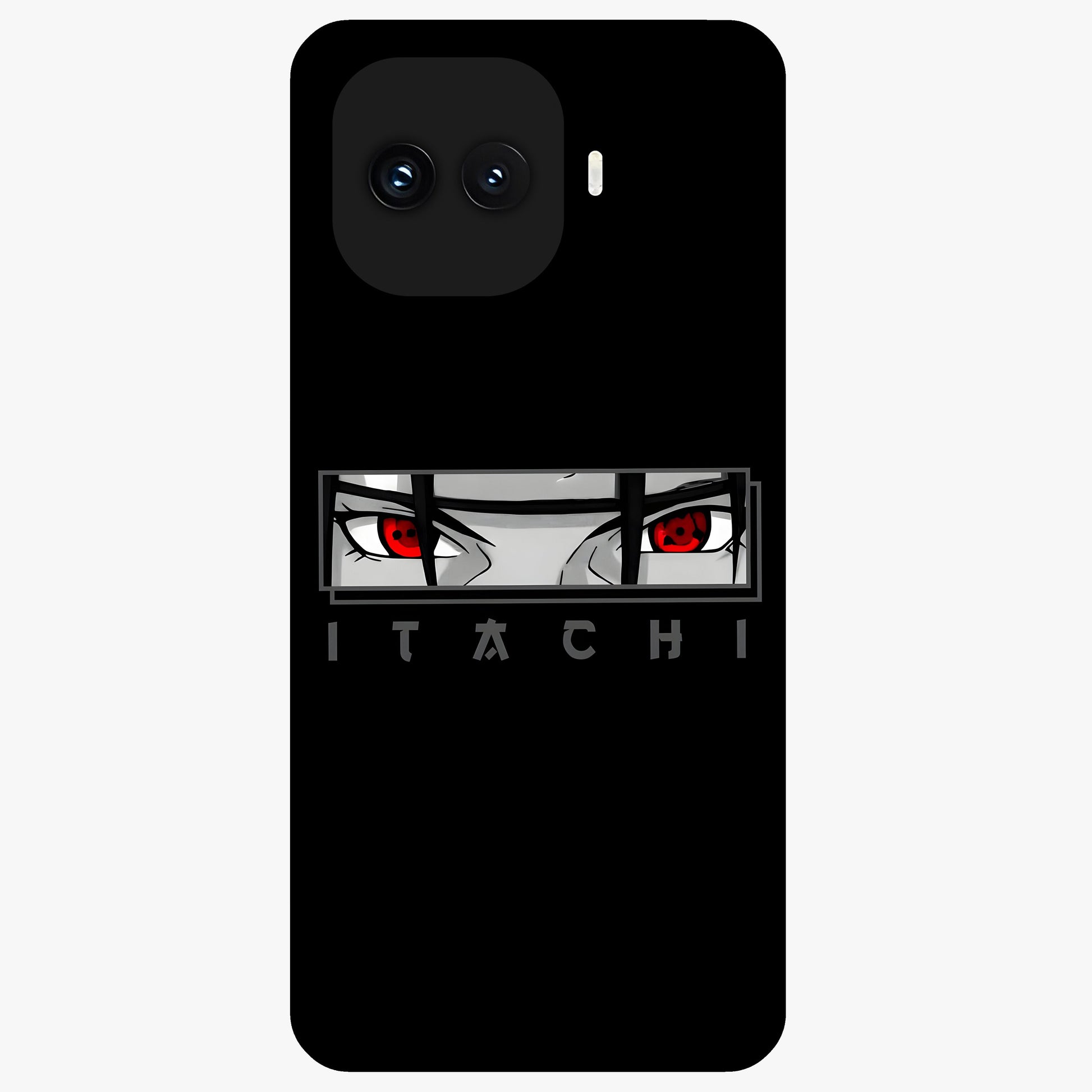 Scarlet Gaze Dominance Glass Case showing flat back view with striking red themed artwork and glossy glass finish.
