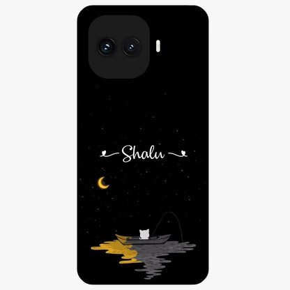 Silent Night Row Glass Case showing flat back view with calm night themed artwork and glossy glass finish.