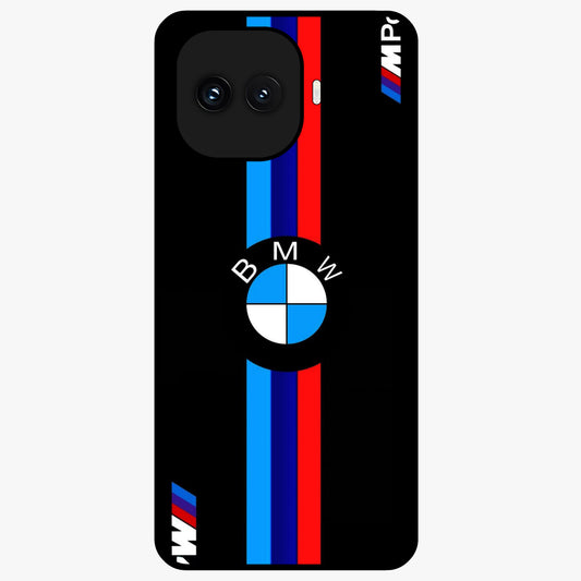 Turbo BMW Beast Glass Case showing flat back view with high performance sports car artwork and glossy glass finish.