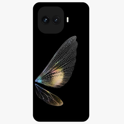 Whispers Of Wings Glass Case showing flat back view with graceful wing inspired artwork and glossy glass finish.