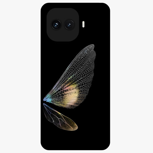 Whispers Of Wings Glass Case showing flat back view with graceful wing inspired artwork and glossy glass finish.